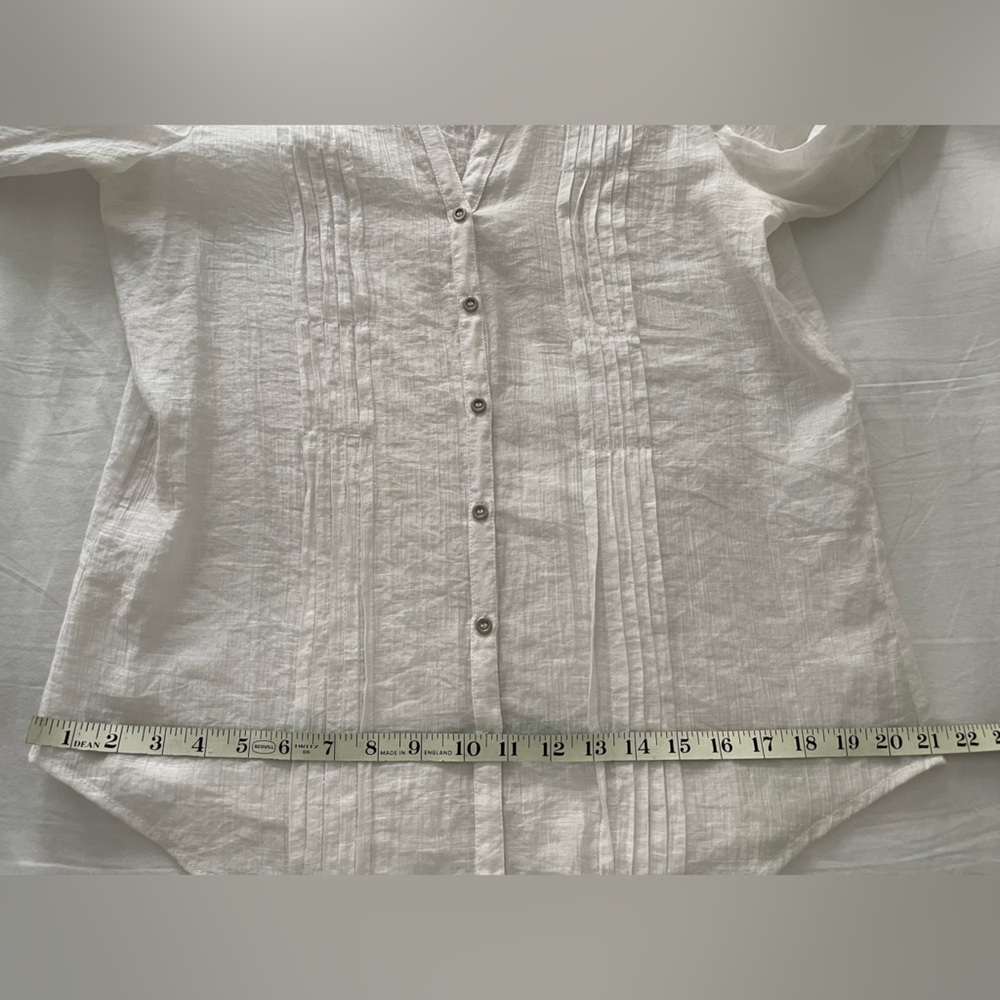 Chicos White Sheer Button-Up Blouse - Picture 14 of 16